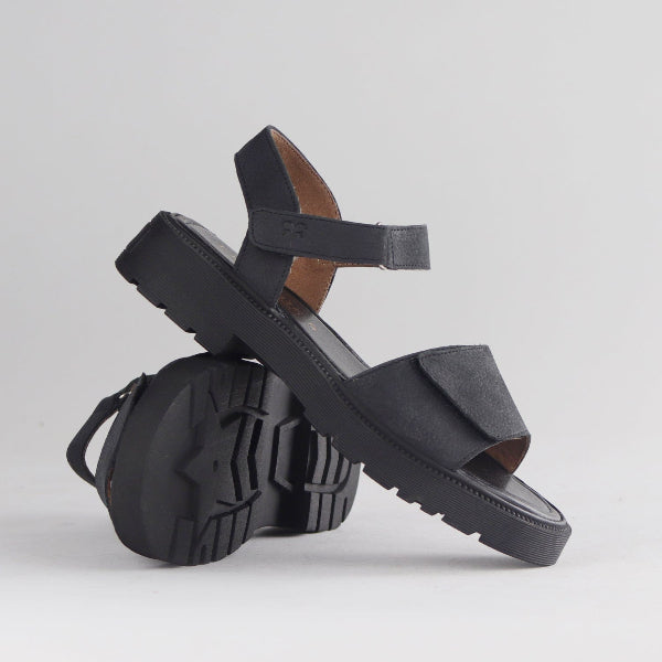 Froggie Shoes Shoes Chic Leather Strappy Sandal with Velcro&