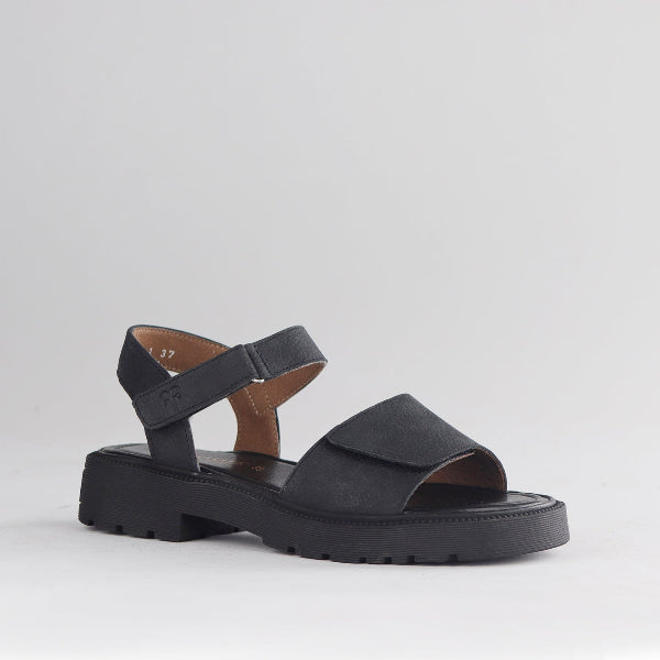 Froggie Shoes Shoes Chic Leather Strappy Sandal with Velcro&