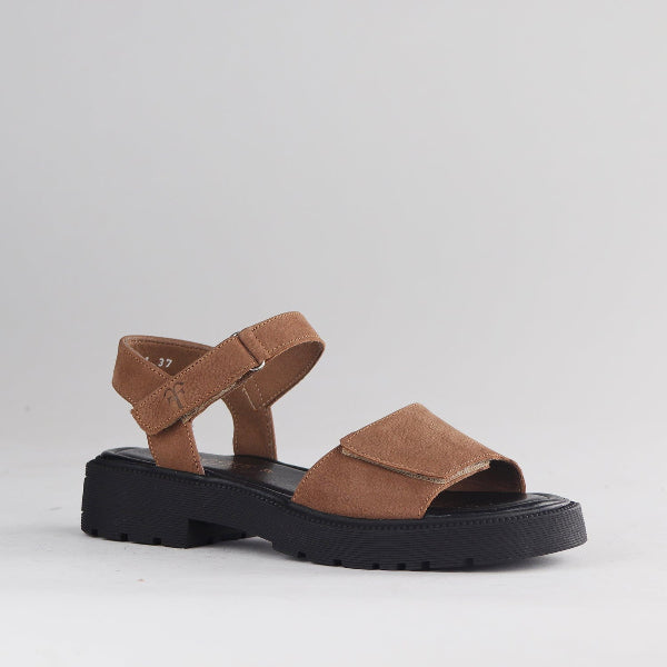 Froggie Shoes Shoes Chic Leather Strappy Sandal with Velcro&