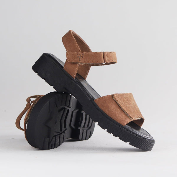 Froggie Shoes Shoes Chic Leather Strappy Sandal with Velcro&