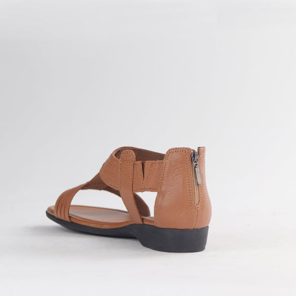 Froggie Shoes Shoes Close Back T-Bar Flat Sandal in Tan - 12886