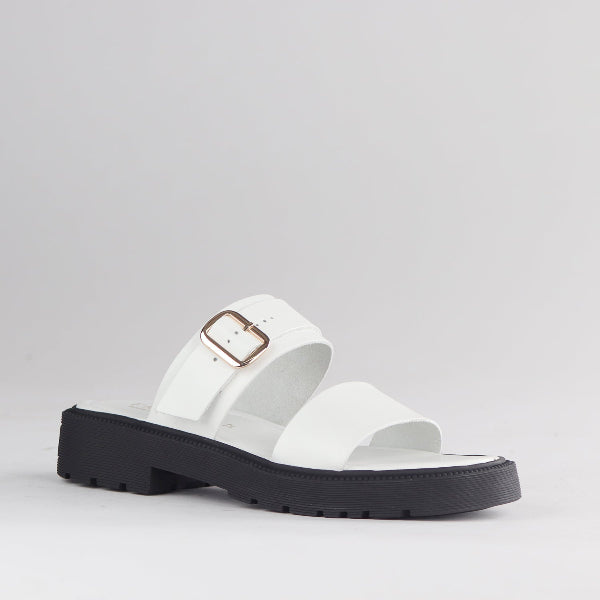 Froggie Shoes Shoes Double Band Buckle Strap in White - 12695