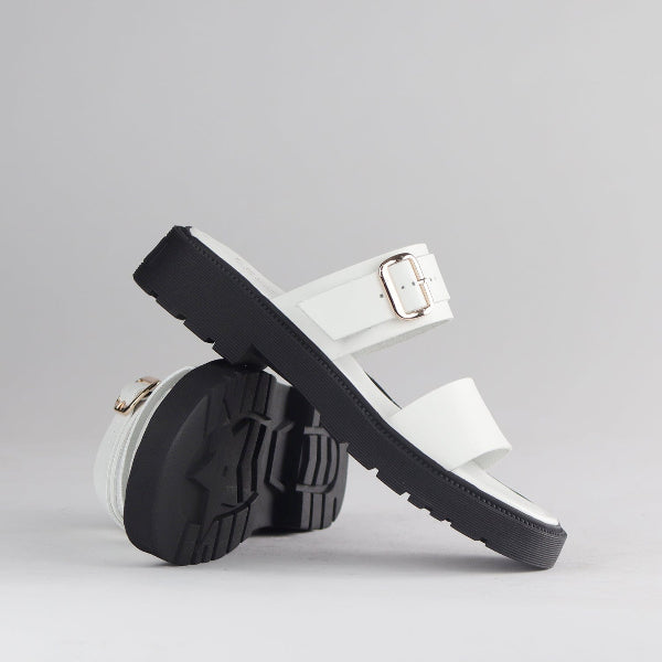 Froggie Shoes Shoes Double Band Buckle Strap in White - 12695