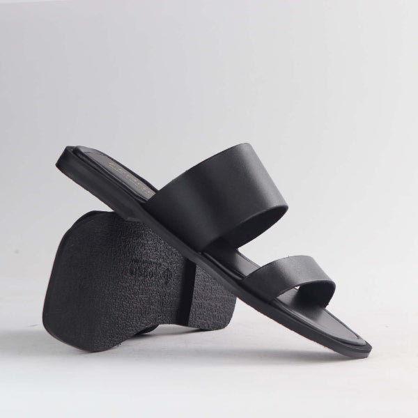 Froggie Shoes Shoes Grecian inspired Flat Mule Sandal in Black - 12890