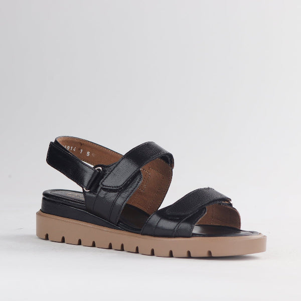 Froggie Shoes Shoes Triple Velcro straps Sandal in Black Multi - 12667