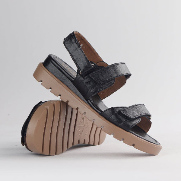 Froggie Shoes Shoes Triple Velcro straps Sandal in Black Multi - 12667