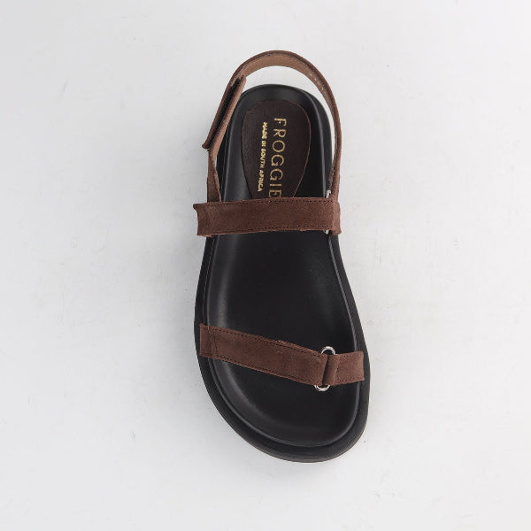 Froggie Shoes Shoes Velcro strop in Brown Suede - 12690
