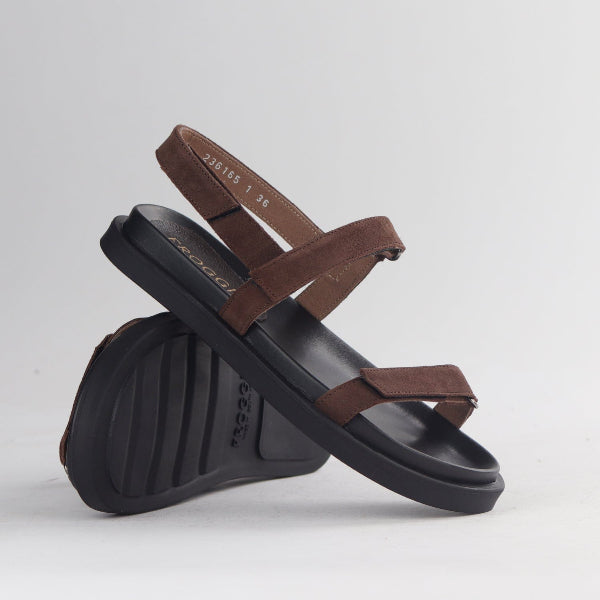 Froggie Shoes Shoes Velcro strop in Brown Suede - 12690