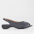 Froggie Shoes Shoes 4 / Navy / 10345 Open Toe Slingback Sandal in Navy - 10345