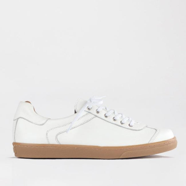 Froggie Shoes Shoes 4 / White / 12814 Lace-up Sneaker with Removable Footbed in White - 12814