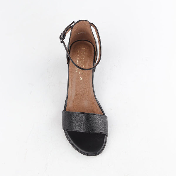 Froggie Shoes Shoes Ankle Strap Block Heel Sandal in Black - 11879