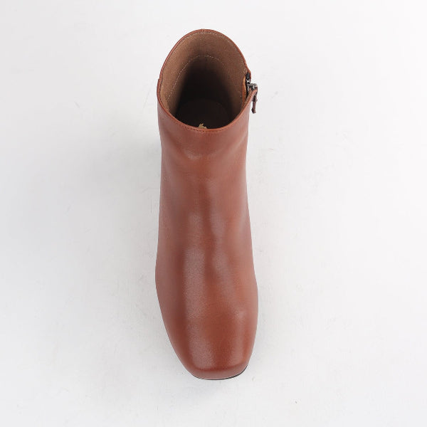 Froggie Shoes Shoes Block Heel Ankle Boot in Chestnut - 12607
