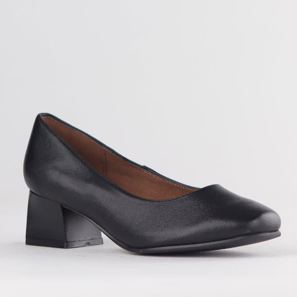 Froggie Shoes Shoes Block Heel Court Shoe in Black - 12476