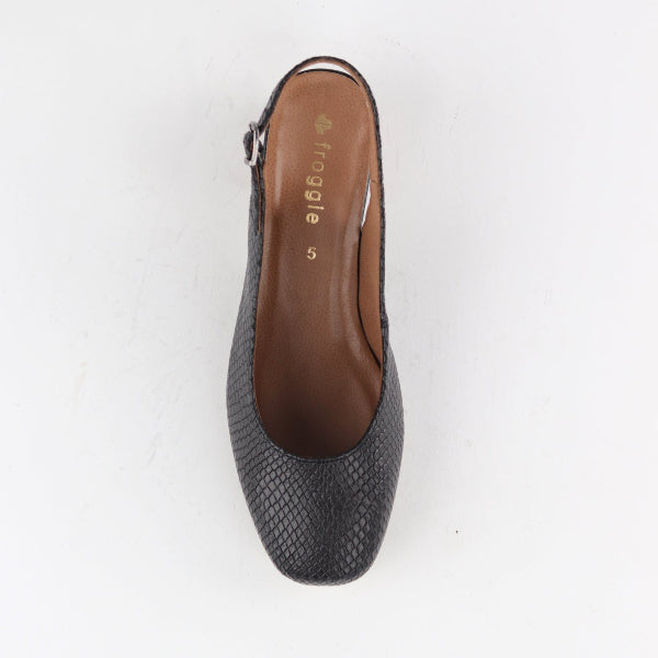 Froggie Shoes Shoes Block Heel Slingback in Black - 12595