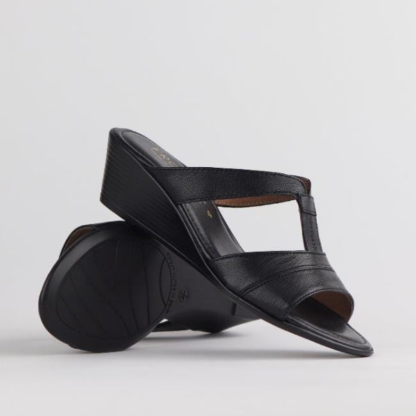 Froggie Shoes Shoes Double-band Wedge in Black - 11621