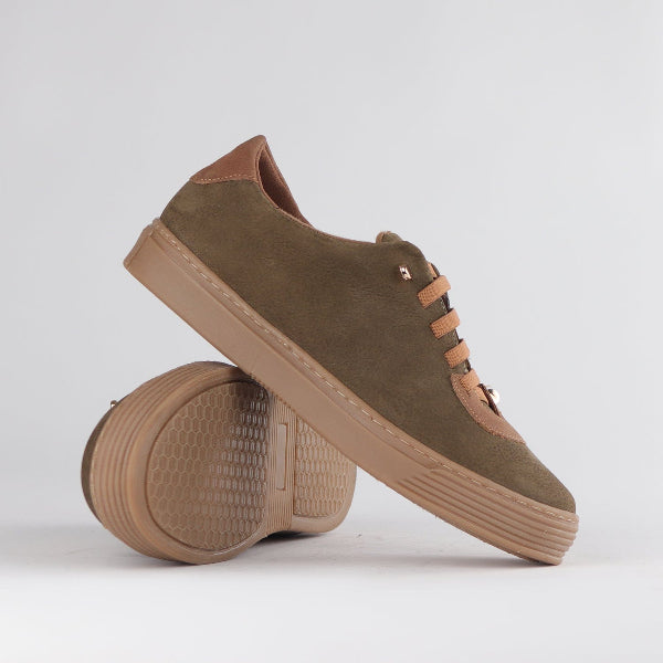 Froggie Shoes Shoes Elasticated lace-up Sneaker with Removable Footbed in Forest Multi - 12843