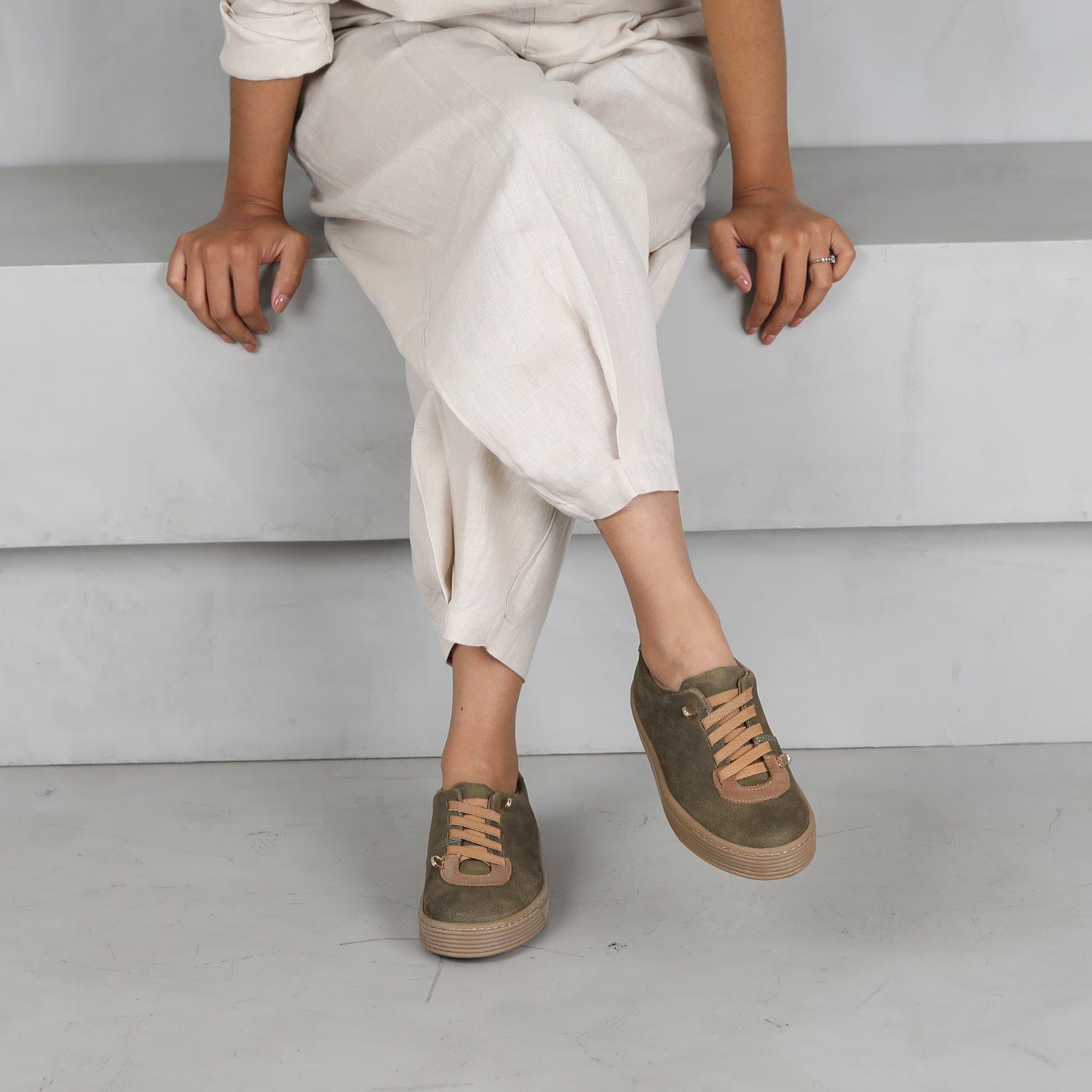 Froggie Shoes Shoes Elasticated lace-up Sneaker with Removable Footbed in Forest Multi - 12843