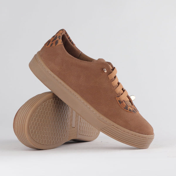 Froggie Shoes Shoes Elasticated lace-up Sneaker with Removable Footbed in Tobacco Multi - 12843