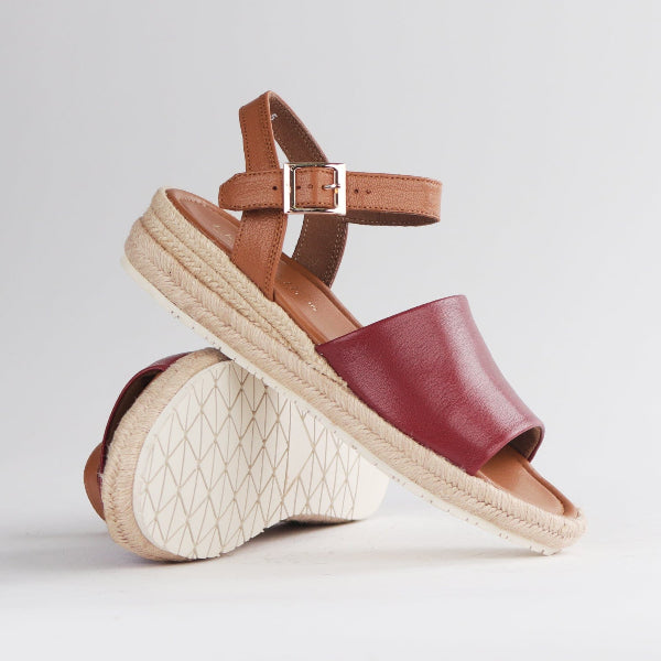 Froggie Shoes Shoes Espadrille Wedge Sandal in Red - 12966