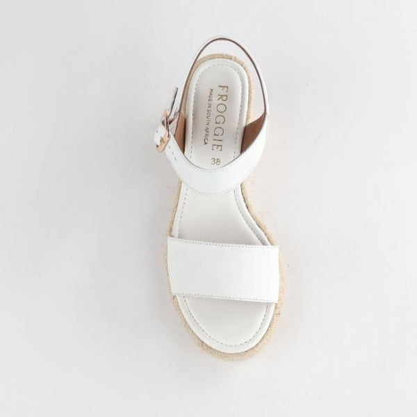 Froggie Shoes Shoes Espadrille Wedge Sandal in White - 12683