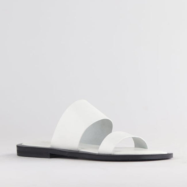 Froggie Shoes Shoes Grecian inspired Flat Mule Sandal in White - 12716