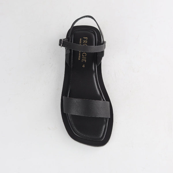 Froggie Grecian inspired Slingback Sandal in Black - 12889 - top angle.