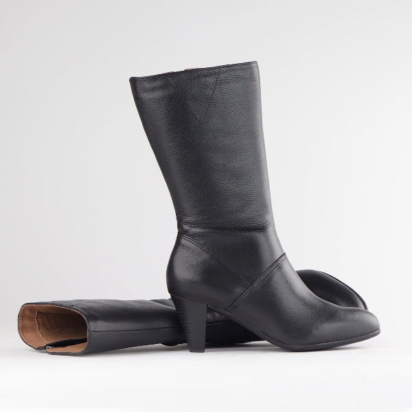 Froggie Shoes Shoes High Heel Mid-calf Boot in Black – 12489