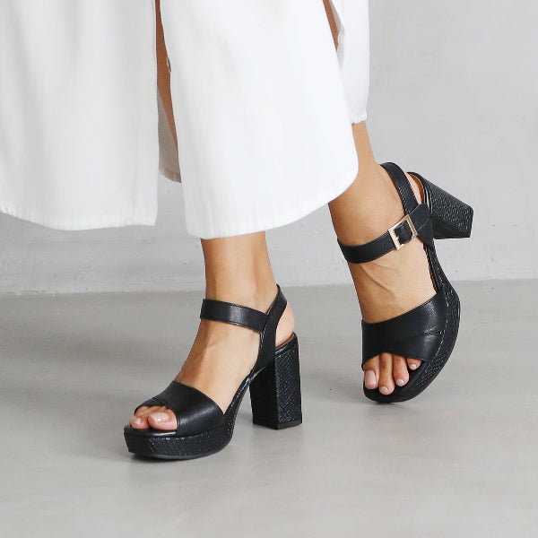 Froggie Shoes Shoes High Heel Platform Sandal in Black - 12676