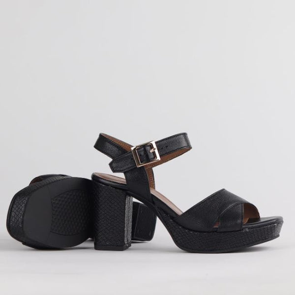 Froggie Shoes Shoes High Heel Platform Sandal in Black - 12676