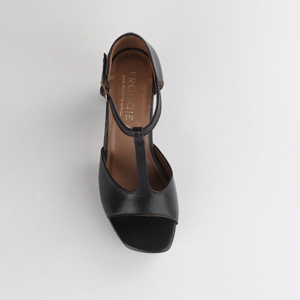 Froggie Shoes Shoes High Heel Platform T-Bar Sandal in Black - 12858