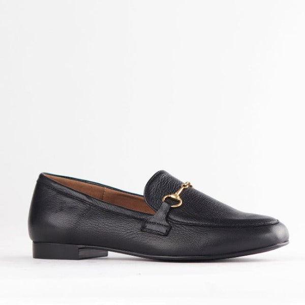 Froggie Shoes Shoes Loafer with Gold Trim in Black - 12451
