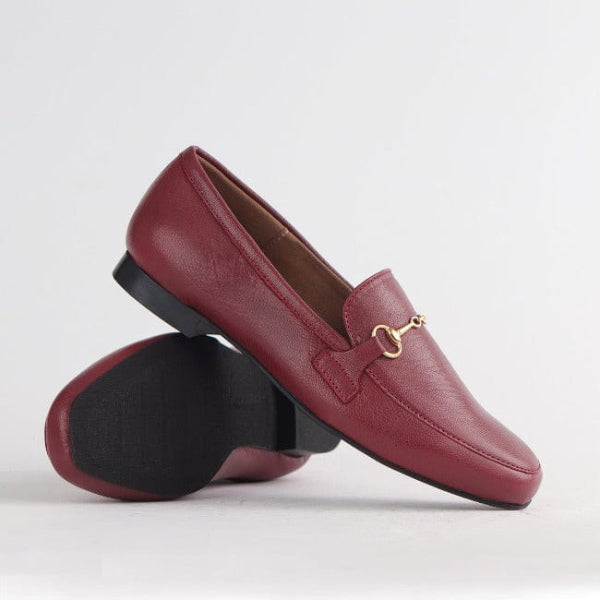 Froggie Shoes Shoes Loafer with Gold Trim in Red - 12451