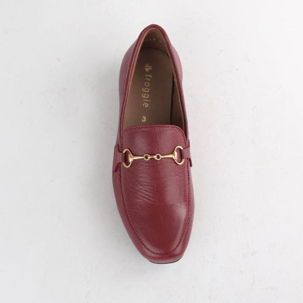 Froggie Shoes Shoes Loafer with Gold Trim in Red - 12451