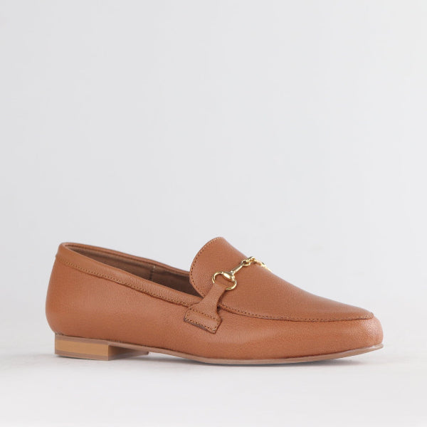 Froggie Shoes Shoes Loafer with Gold Trim in Tan - 12451
