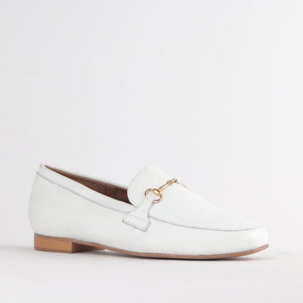 Froggie Shoes Shoes Loafer with Gold Trim in White - 12451