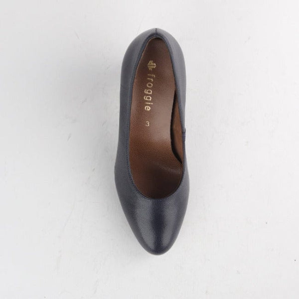 Froggie Shoes Shoes Mid Heel Court Shoe in  Navy - 12045