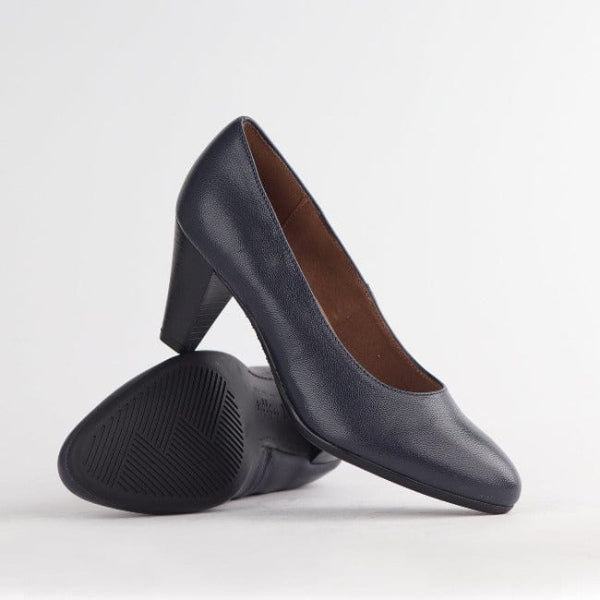 Froggie Shoes Shoes Mid Heel Court Shoe in  Navy - 12045