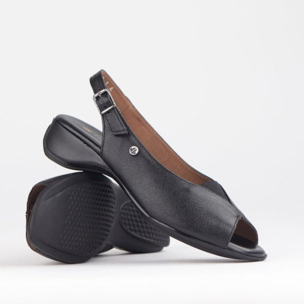 Froggie Shoes Shoes Open Toe Slingback Sandal in Black - 10345