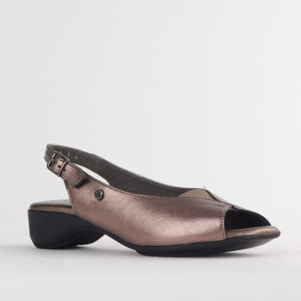 Froggie Shoes Shoes Open Toe Slingback Sandal in Lead Metallic - 10345