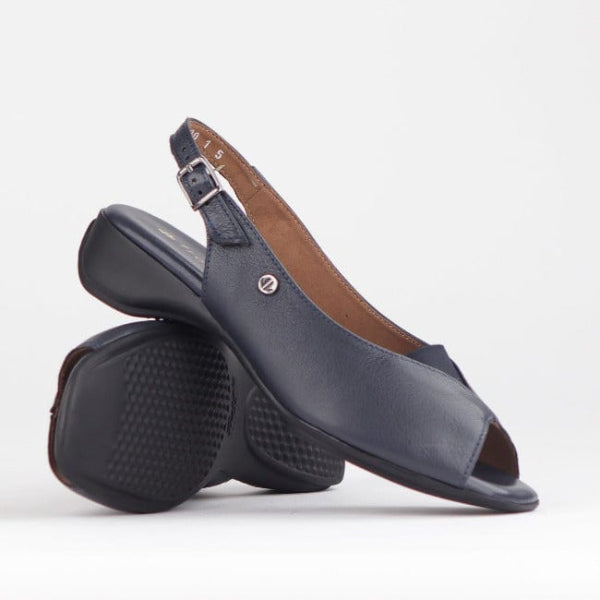 Froggie Shoes Shoes Open Toe Slingback Sandal in Navy - 10345