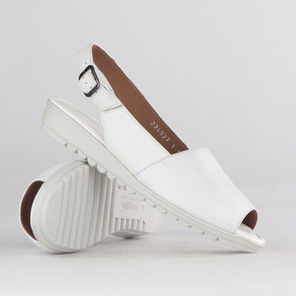 Factory Shop Shoes Peep Toe Slingback Sandal in White - 12870