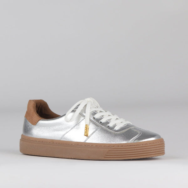 Froggie Shoes Shoes Retro Lace-up Sneaker in Silver Multi -12795