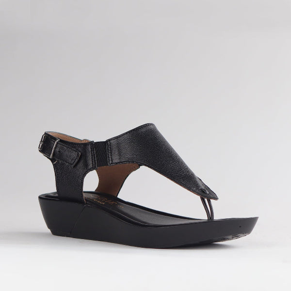 Froggie Shoes Shoes Rox Toe Thong Slingback Sandal in Black - 12880