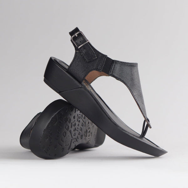 Froggie Shoes Shoes Rox Toe Thong Slingback Sandal in Black - 12880