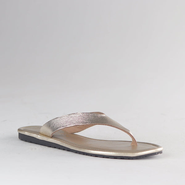 Froggie Shoes Shoes Slim-Line Thong Sandals in Gold - 13001