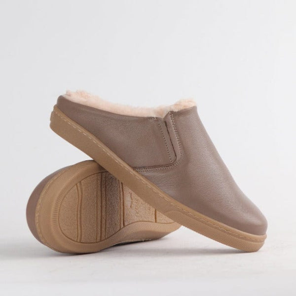 Froggie Shoes Shoes Slip-on sneakers with Sheepskin Fur Linning in Stone - 12798