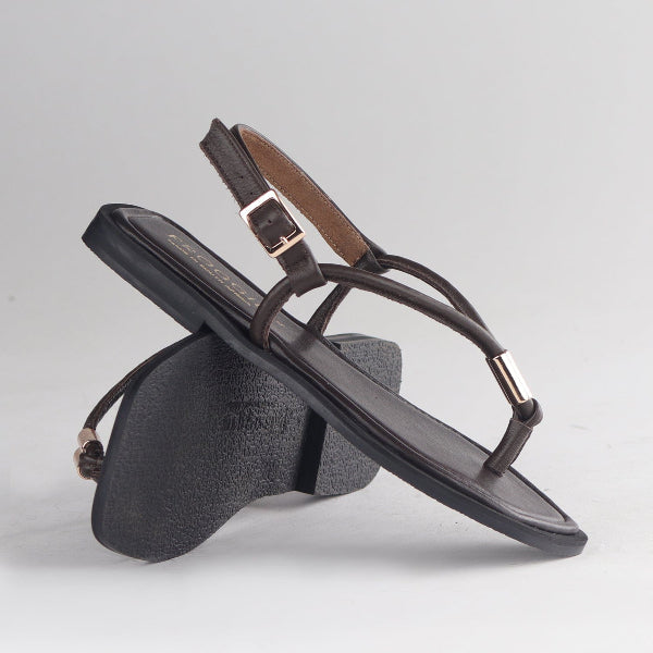 Froggie Shoes Shoes Spaghetti jewel thong Flat Sandal in Brown - 12994