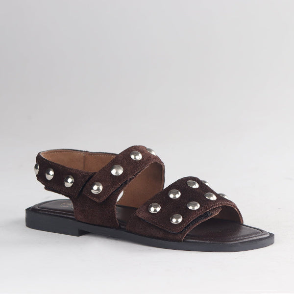 Froggie Shoes Shoes Studded slingback flat sandal in Brown - 13005