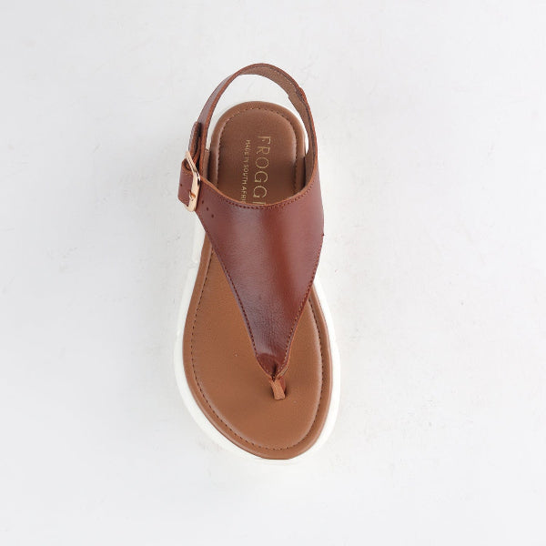 Froggie Shoes Shoes Thong Sandal in chestnut - 12709