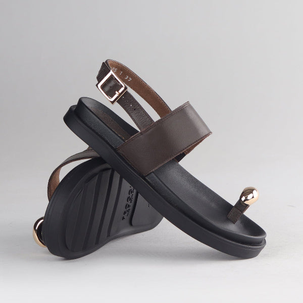 Froggie Shoes Shoes Toe Jewel Flat sandal in Brown - 13006